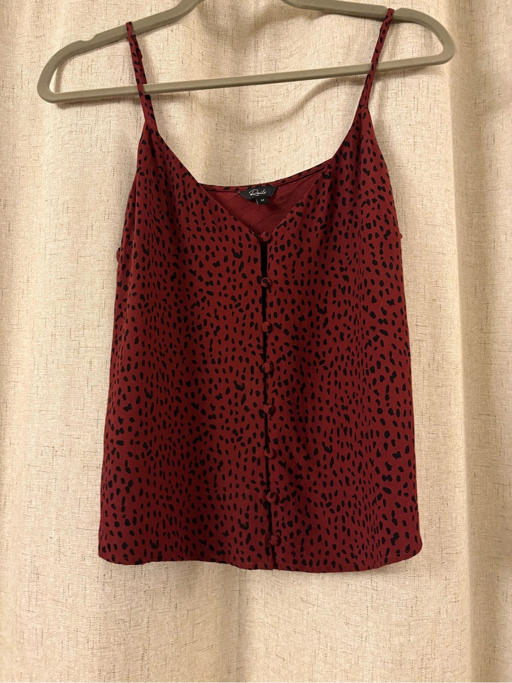 Rails Red and Black Spotted Button-Front Cami